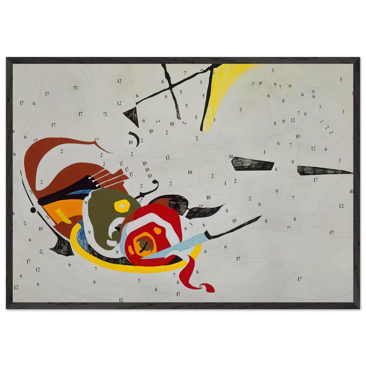 Do It Yourself  Violin  - Andy Warhol 70x100 cm / 28x40 inches Framed Art Print – Black Wooden Frame