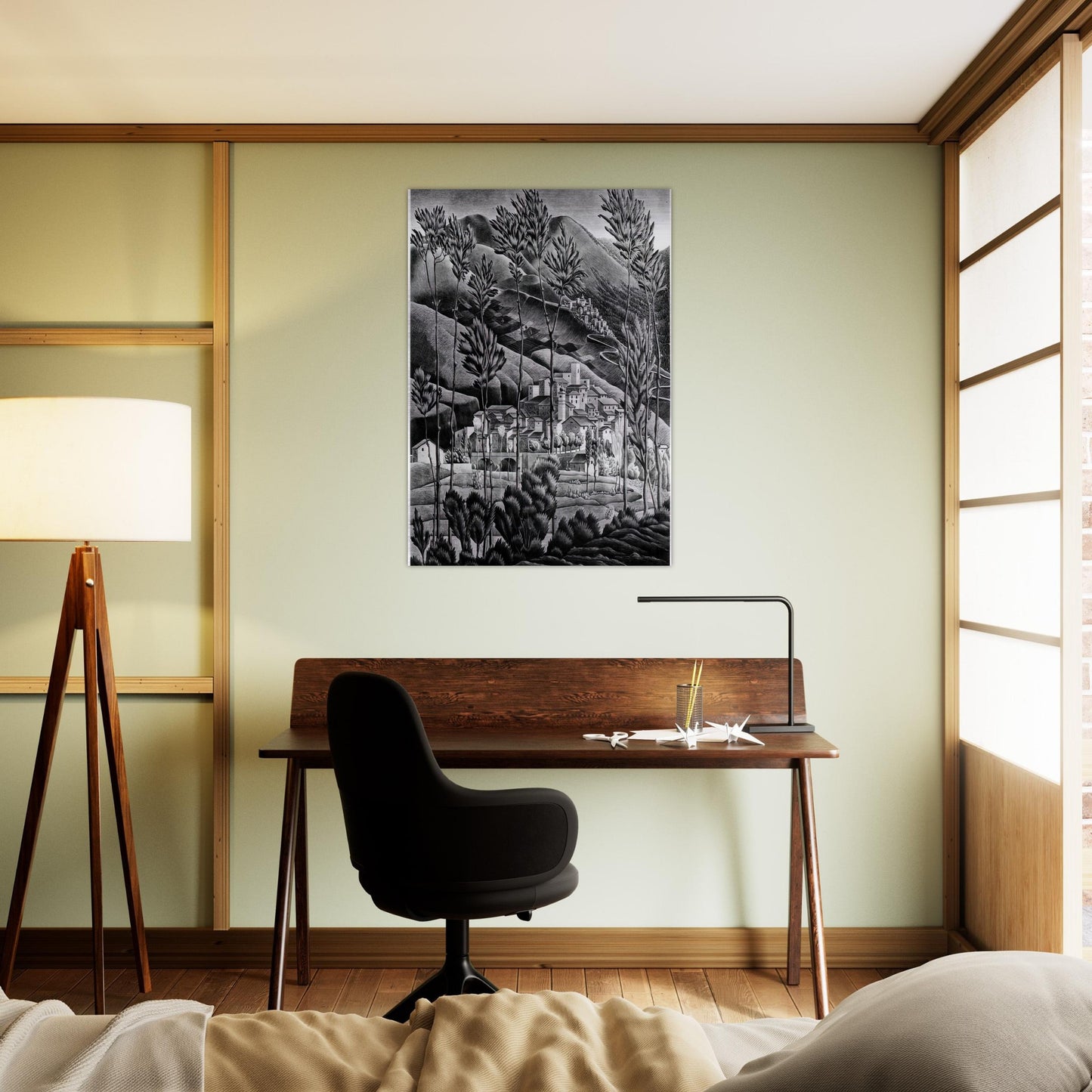 ALFEDENA ABRUZZI - MC Escher Brushed Aluminum Print - 70x100 cm / 28x40 inches | MC Escher Aluminum Print | MC Escher Prints