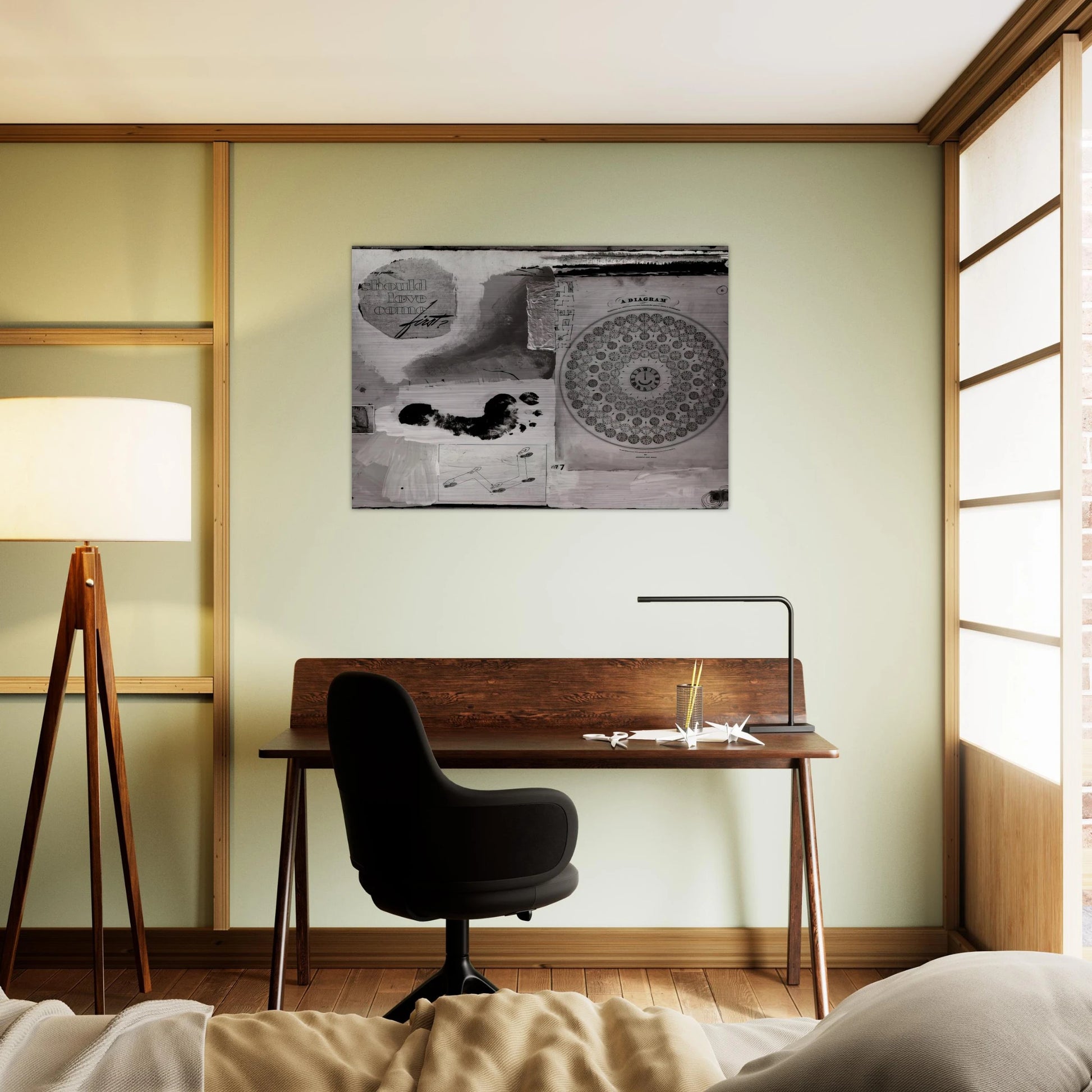 SHOULD LOVE COME FIRST 1951 - Robert Rauschenberg Brushed Aluminum Print - 70x100 cm / 28x40 inches | Robert Rauschenberg Aluminum Print | Robert Rauschenberg Prints