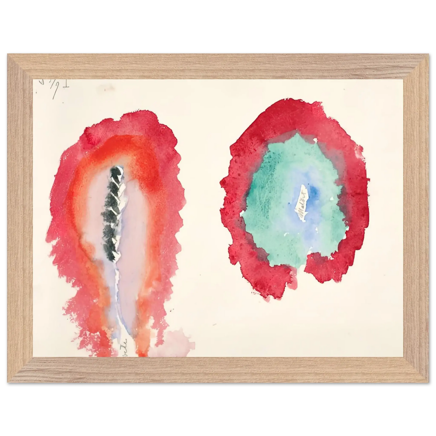 Hilma af Klint - WHEAT AND WORMWOOD 1922 Wall art - 30x40 cm / 12x16 Inches - Premium Wooden Framed Poster With Fine Art Paper - Black frame