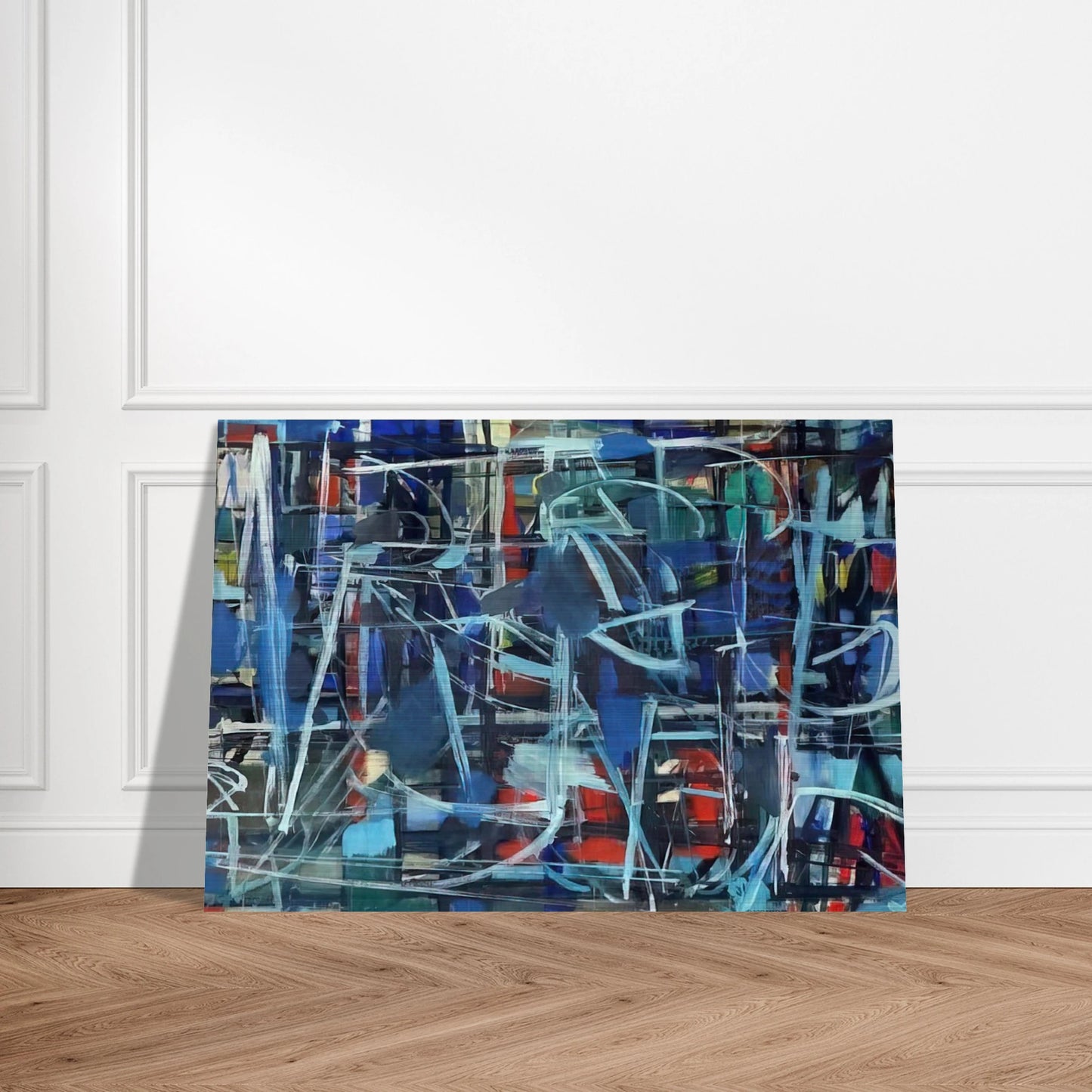 Abstract in Blue - 1950 - Robert Goodnough Brushed Aluminum Print - 70x100 cm / 28x40 inches | Robert Goodnough Aluminum Print | Robert Goodnough Prints