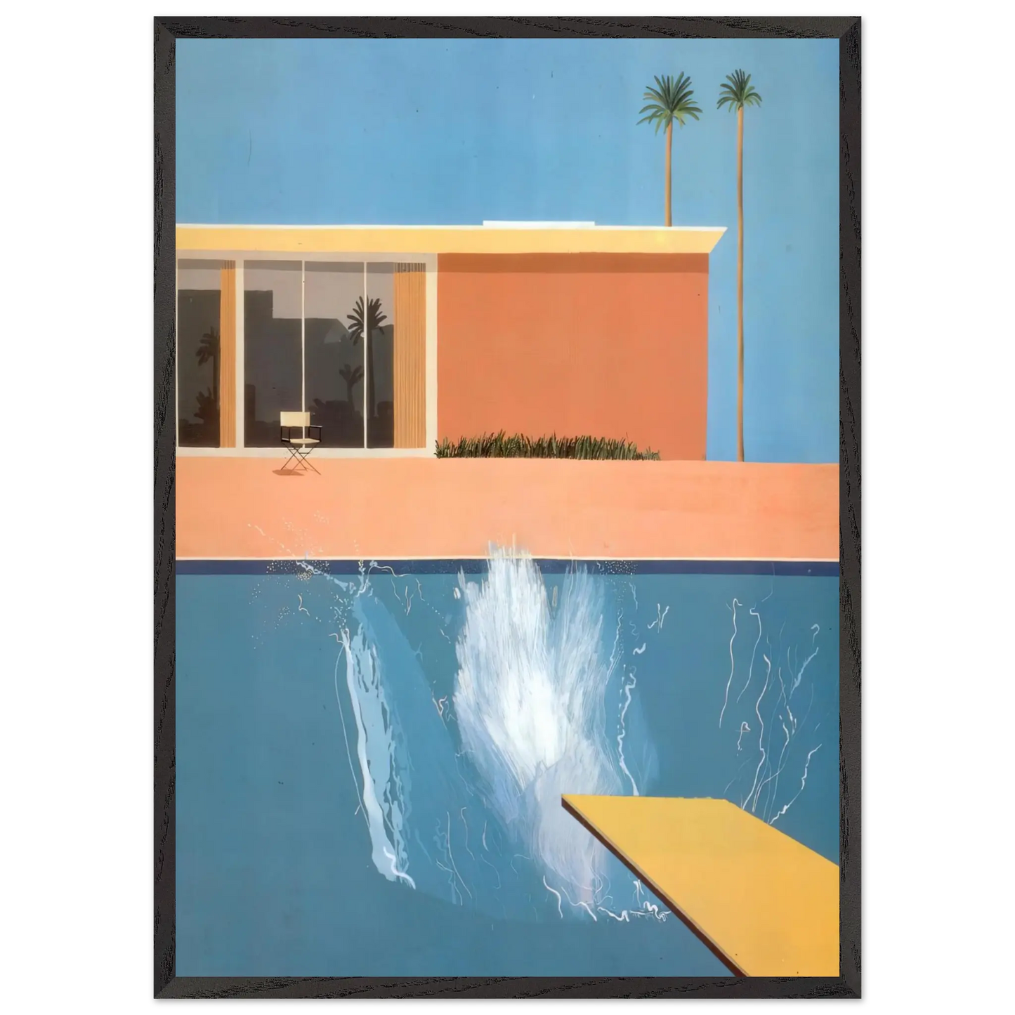 David Hockney - David Hockney Wall art - 28x43  cm / XL (11x17 Inches) - Premium Wooden Framed Poster With Fine Art Paper - Wood frame