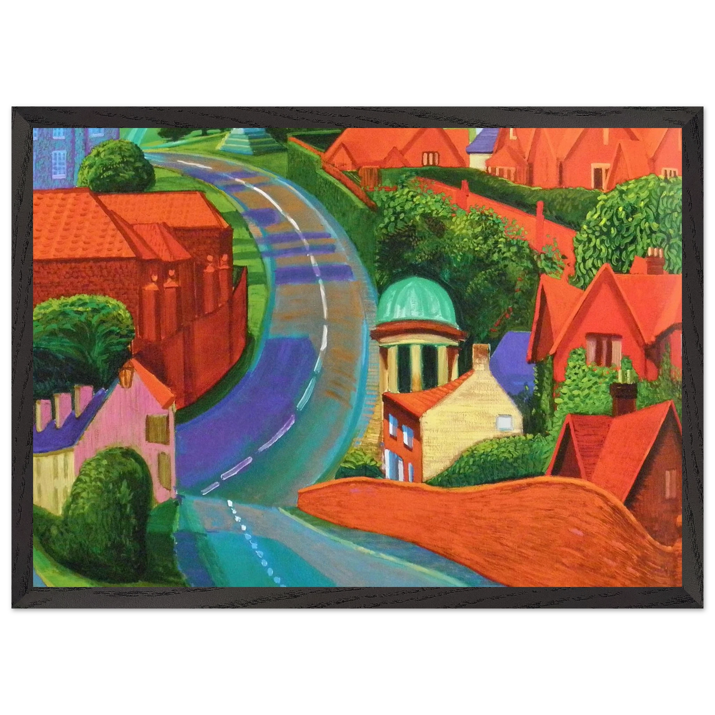David Hockney - The Road to York Through Sledmere - 35x35 cm / 14x14 inches - Fine Art Poster-canvas - -
