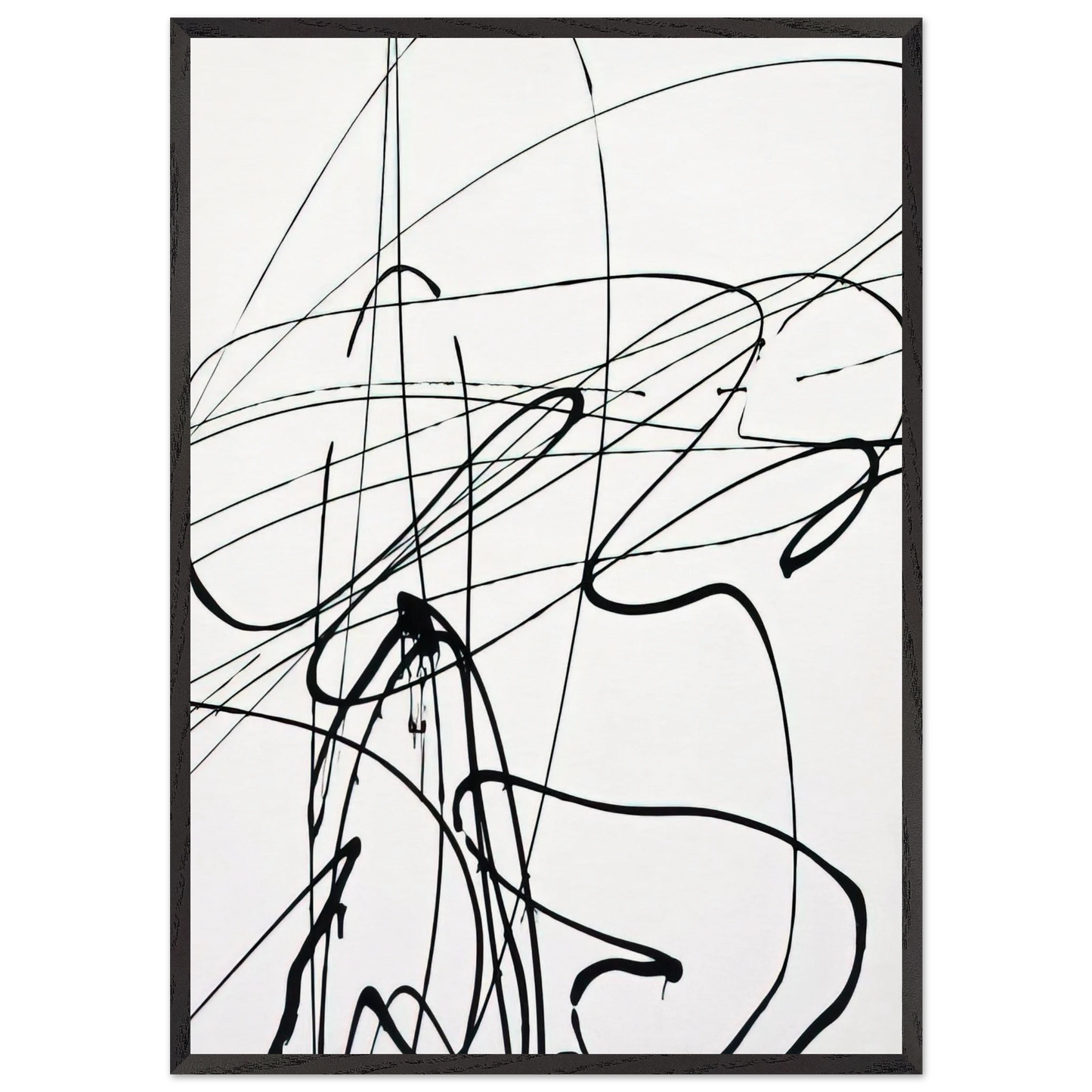 Untitled T1989-A3 - 1989 - Hans Hartung 70x100 cm / 28x40 inches Framed Art Print – Black Wooden Frame