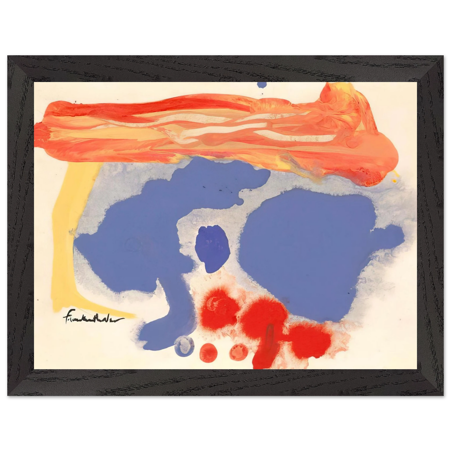 Helen Frankenthaler - Summerscene, Provincetown - 1961 Wall art - A1 (59.4 x 84.1  cm) - Premium Wooden Framed Poster With Fine Art Paper-canvas - White frame