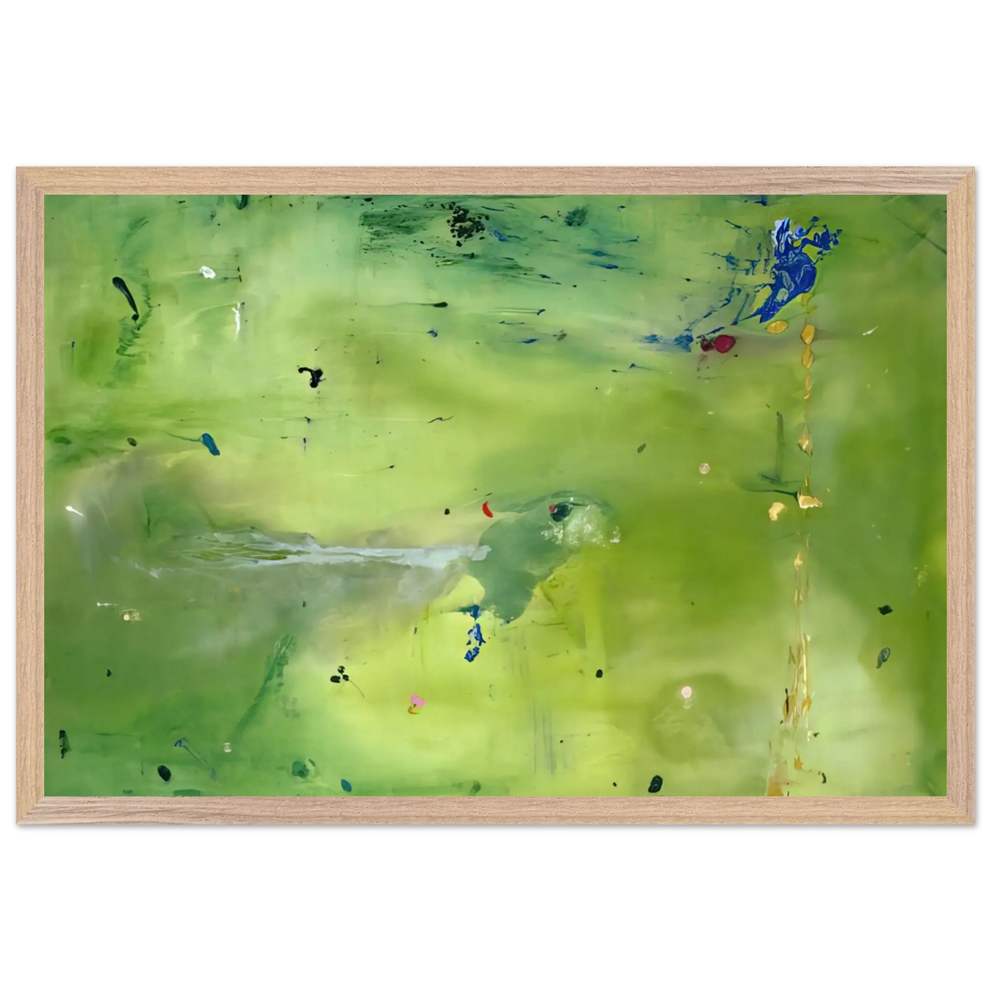 Helen Frankenthaler - A Green Thought in a Green Shade - 1981 Wall art - 50x70 cm / 20x28 Inches - Premium Wooden Framed Poster With Fine Art Paper - White frame