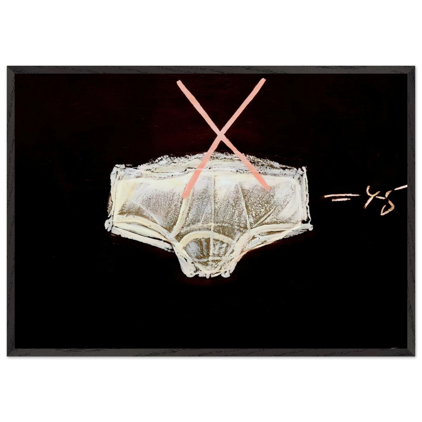 ROBA INTERIOR 1972 - Antoni Tapies 70x100 cm / 28x40 inches Framed Art Print – Black Wooden Frame