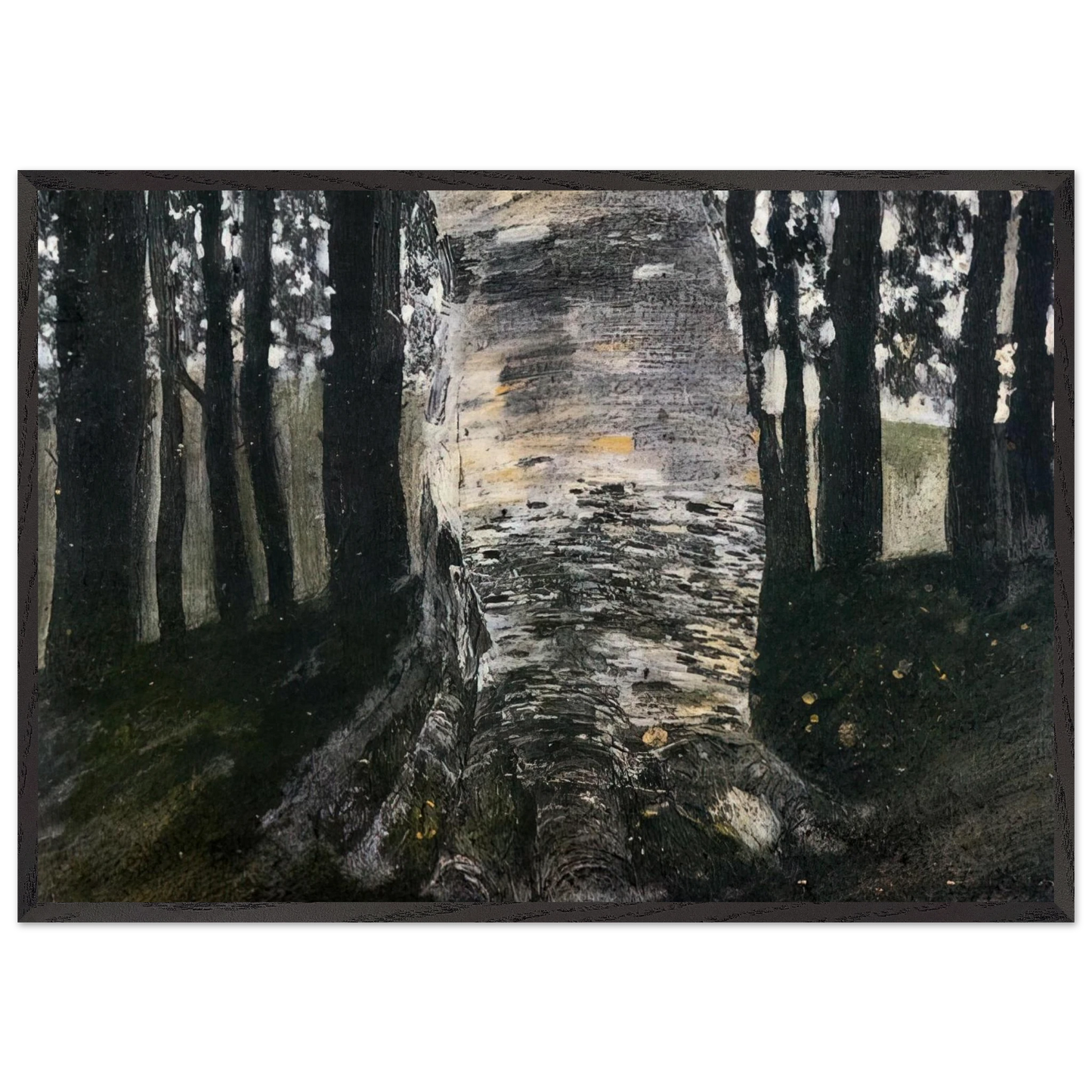 BIRCH IN A FOREST - Gustav Klimt 70x100 cm / 28x40 inches Framed Art Print – Black Wooden Frame