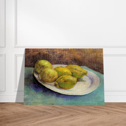 Still Life with Lemons on a Plate - Vincent van Gogh Brushed Aluminum Print - 70x100 cm / 28x40 inches | Vincent van Gogh Aluminum Print | Vincent van Gogh Prints