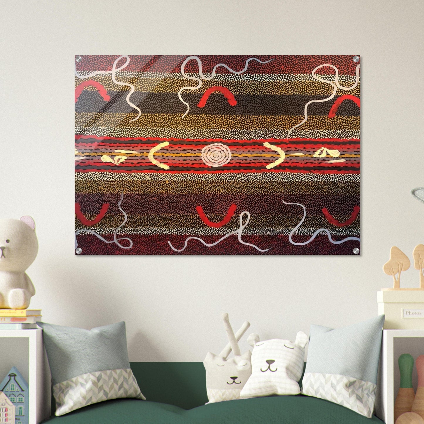Men's Maliyarre Initiation Ceremony - 1999 - Clifford Possum Tjapaltjarri Acrylic Print - 70x100 cm / 28x40″ inches