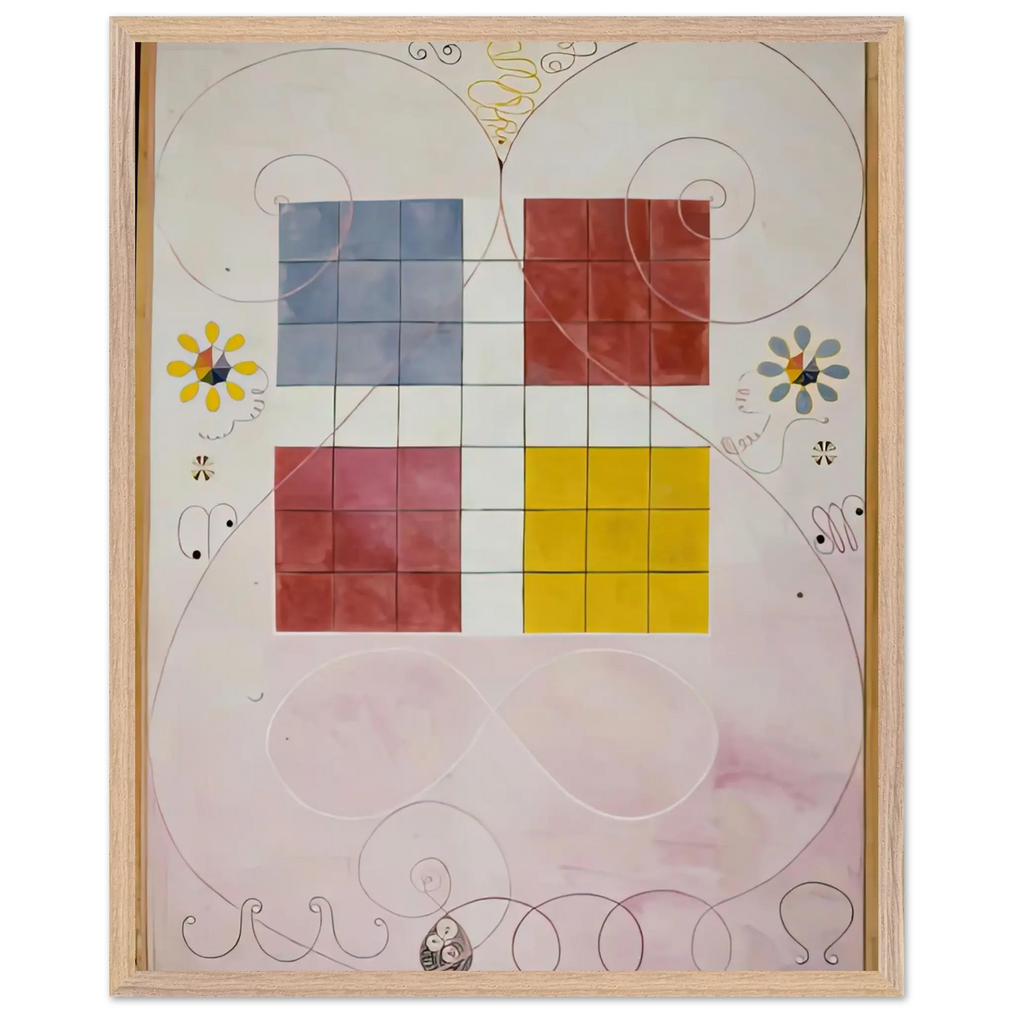 Hilma af Klint - DE TIO ST RSTA N 10 ALDERDOMEN 1907 Wall art - 50x70 cm / 20x28 Inches - Premium Wooden Framed Poster With Fine Art Paper - Wood frame