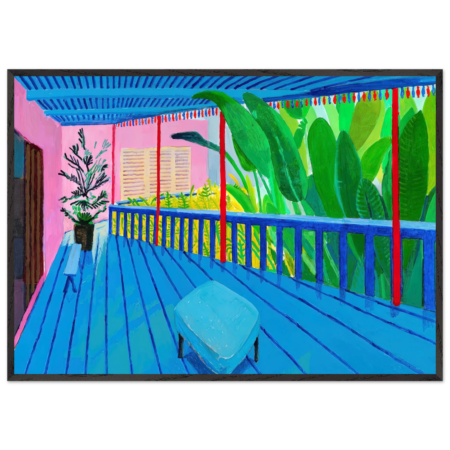 David Hockney - David Hockney Wall art - A2 (42 x 59.4  cm) - Premium Wooden Framed Poster With Fine Art Paper-canvas - Black frame