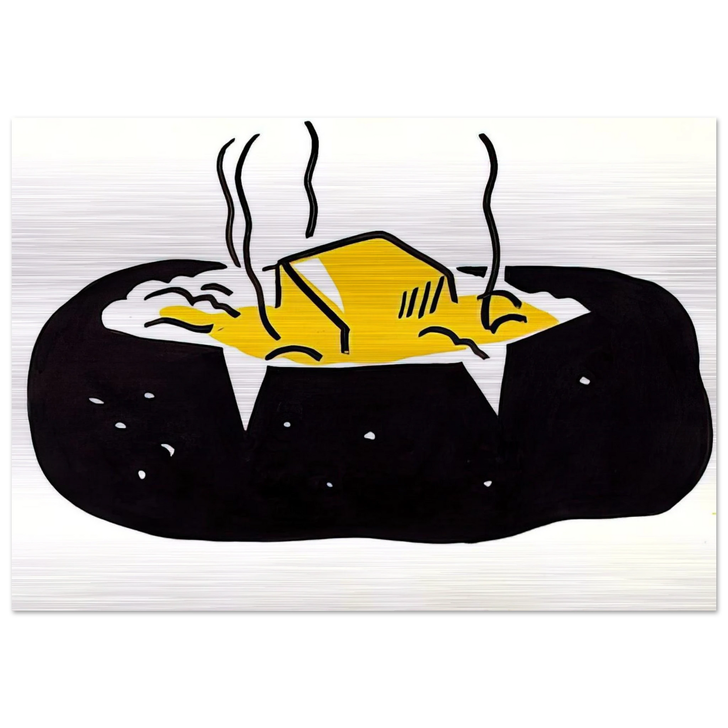 BAKED POTATO 1962 1 - Roy Lichtenstein Brushed Aluminum Print - 70x100 cm / 28x40 inches | Roy Lichtenstein Aluminum Print | Roy Lichtenstein Prints