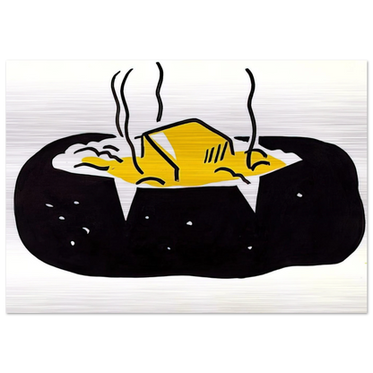 BAKED POTATO 1962 1 - Roy Lichtenstein Brushed Aluminum Print - 70x100 cm / 28x40 inches | Roy Lichtenstein Aluminum Print | Roy Lichtenstein Prints