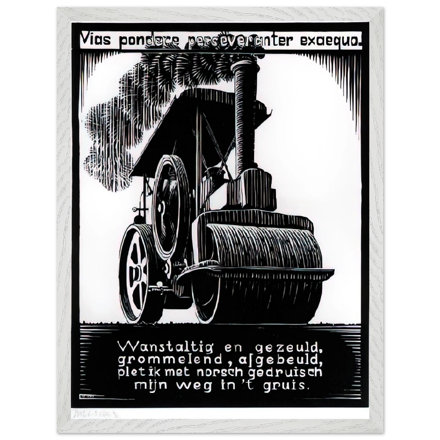 MC Escher - EMBLEMATA STEAMROLLER Wall Art - 30x40 cm / 12x16 inches - Fine Art Poster-canvas - -