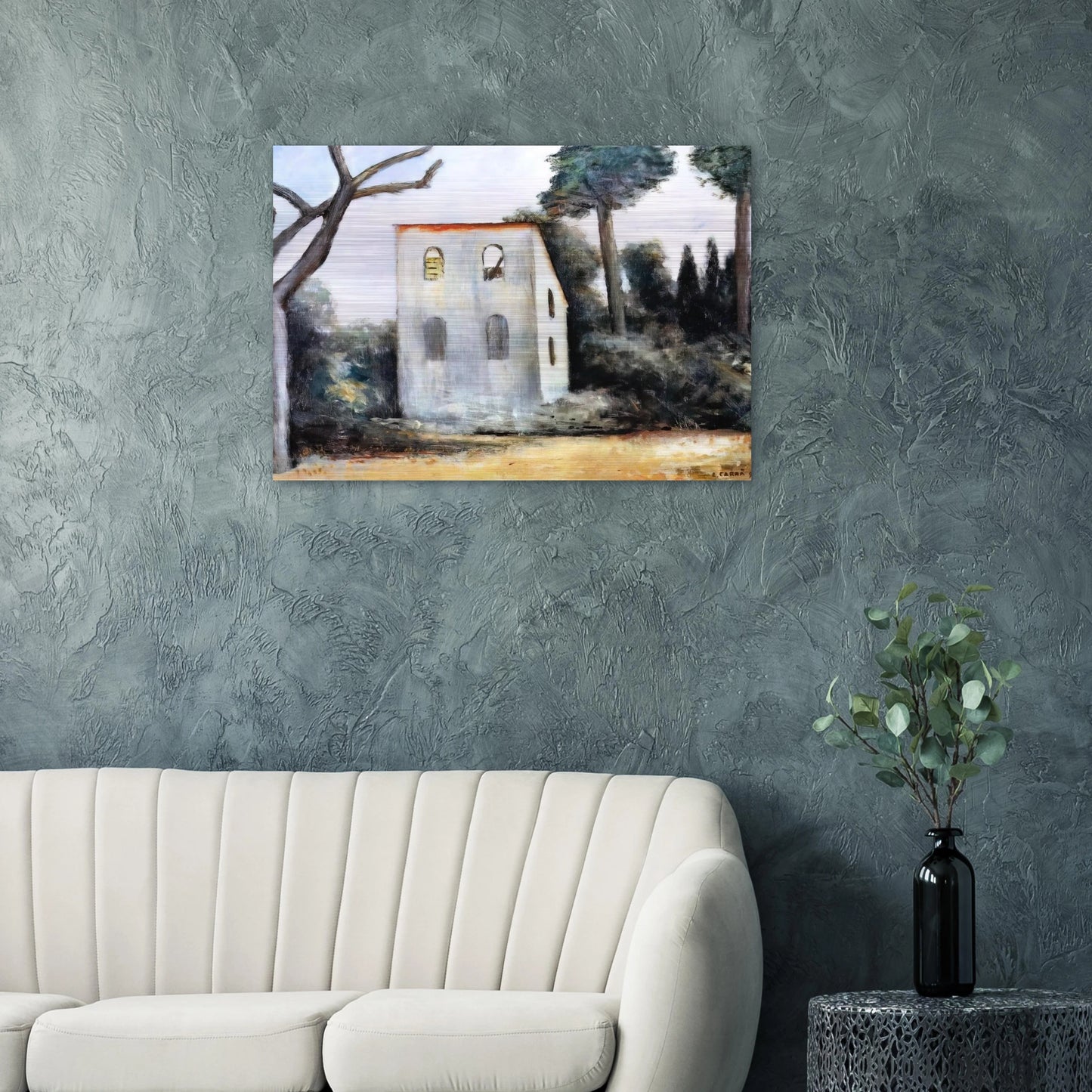 LA CASA ABBANDONATA 1930 - Carlo Carra Brushed Aluminum Print - 70x100 cm / 28x40 inches | Carlo Carra Aluminum Print | Carlo Carra Prints