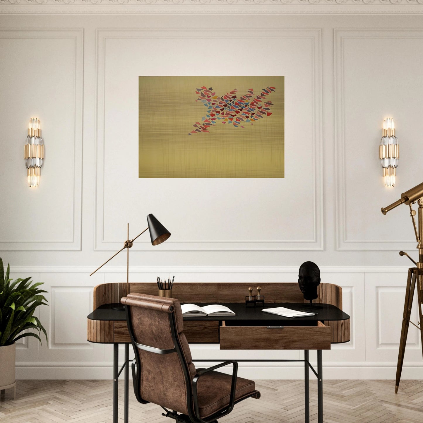 Colors on Pale Yellow - 1975 - Robert Goodnough Brushed Aluminum Print - 70x100 cm / 28x40 inches | Robert Goodnough Aluminum Print | Robert Goodnough Prints