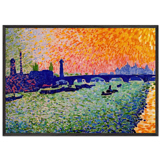 THE BRIDGE VIEW ON THE RIVER 1905 - Andre Derain 70x100 cm / 28x40 inches Framed Art Print – Black Wooden Frame