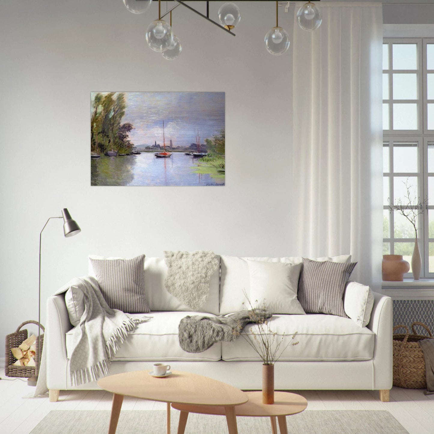 Argenteuil Seen from the Small Arm of the Seine - claude monet Brushed Aluminum Print - 70x100 cm / 28x40 inches | claude monet Aluminum Print | claude monet Prints