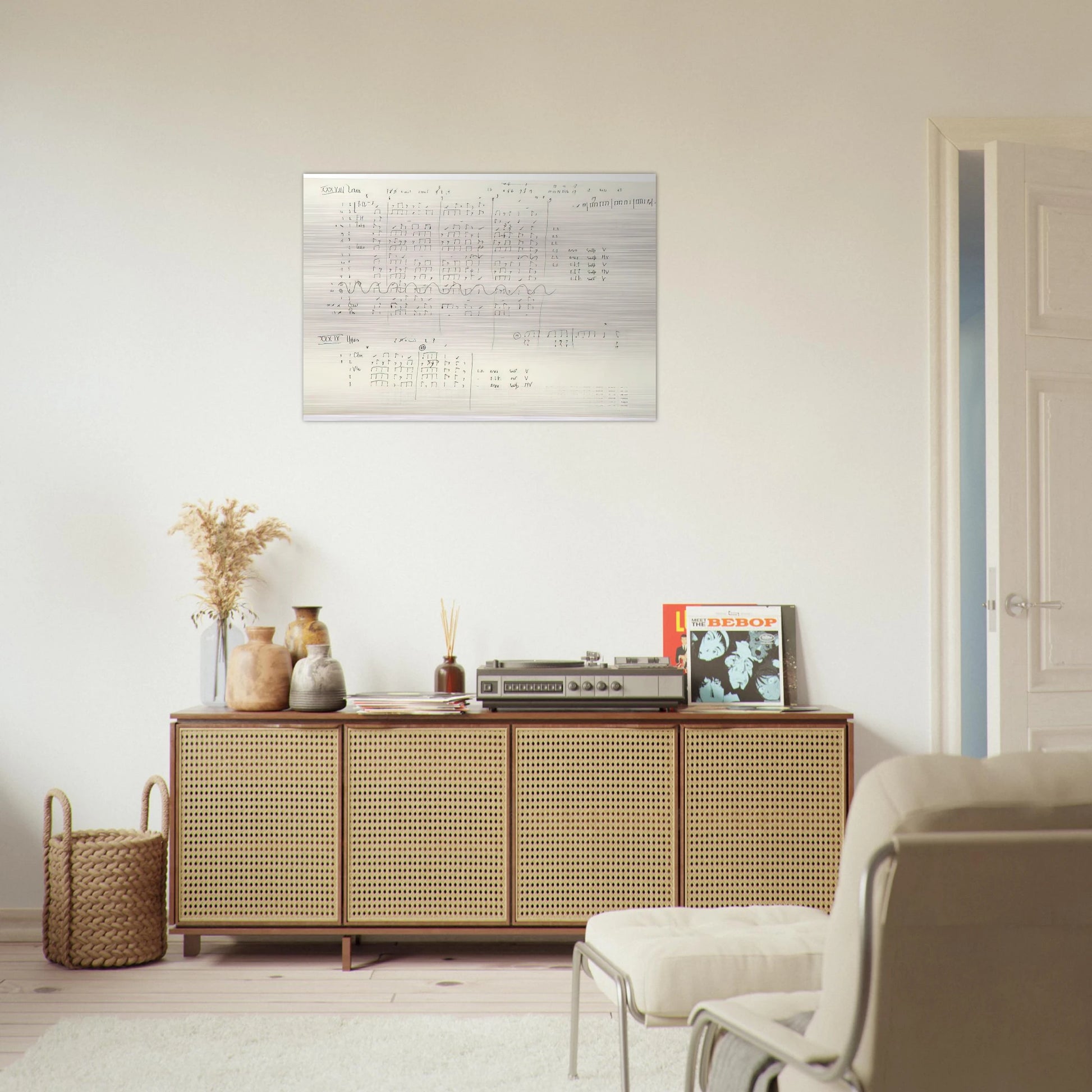 Cheap Imitation - 1971 - John Cage Brushed Aluminum Print - 70x100 cm / 28x40 inches | John Cage Aluminum Print | John Cage Prints