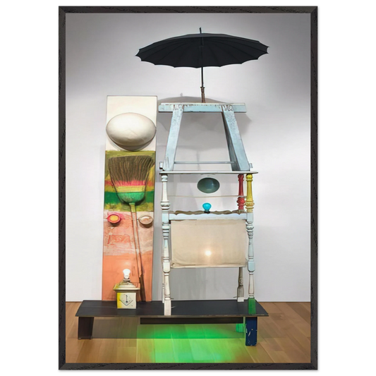 THE TOWER 1957 - Robert Rauschenberg 70x100 cm / 28x40 inches Framed Art Print – Black Wooden Frame