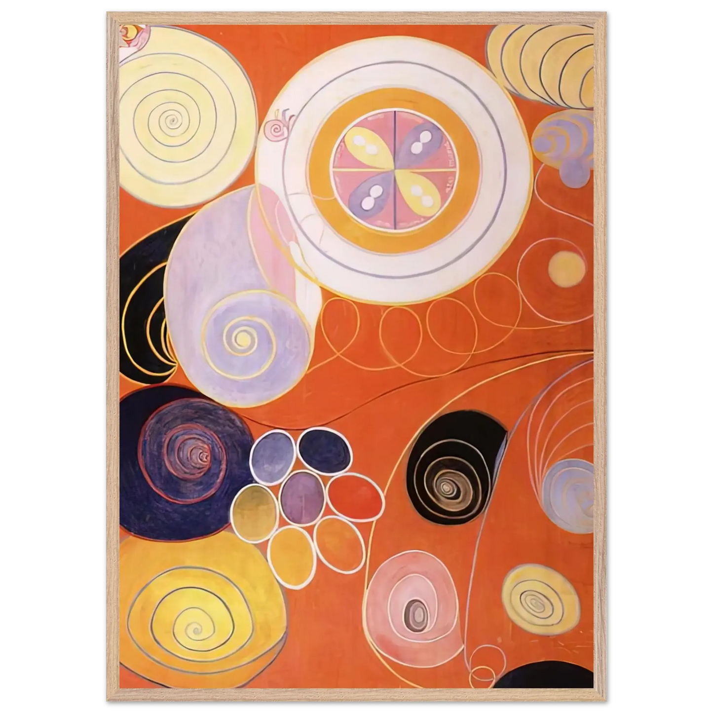 Hilma af Klint - THEY TENS MAINSTAY IV 1907 Wall art - 15x20 cm / 6x8 inches - Premium Wooden Framed Poster With Fine Art Paper - Black frame