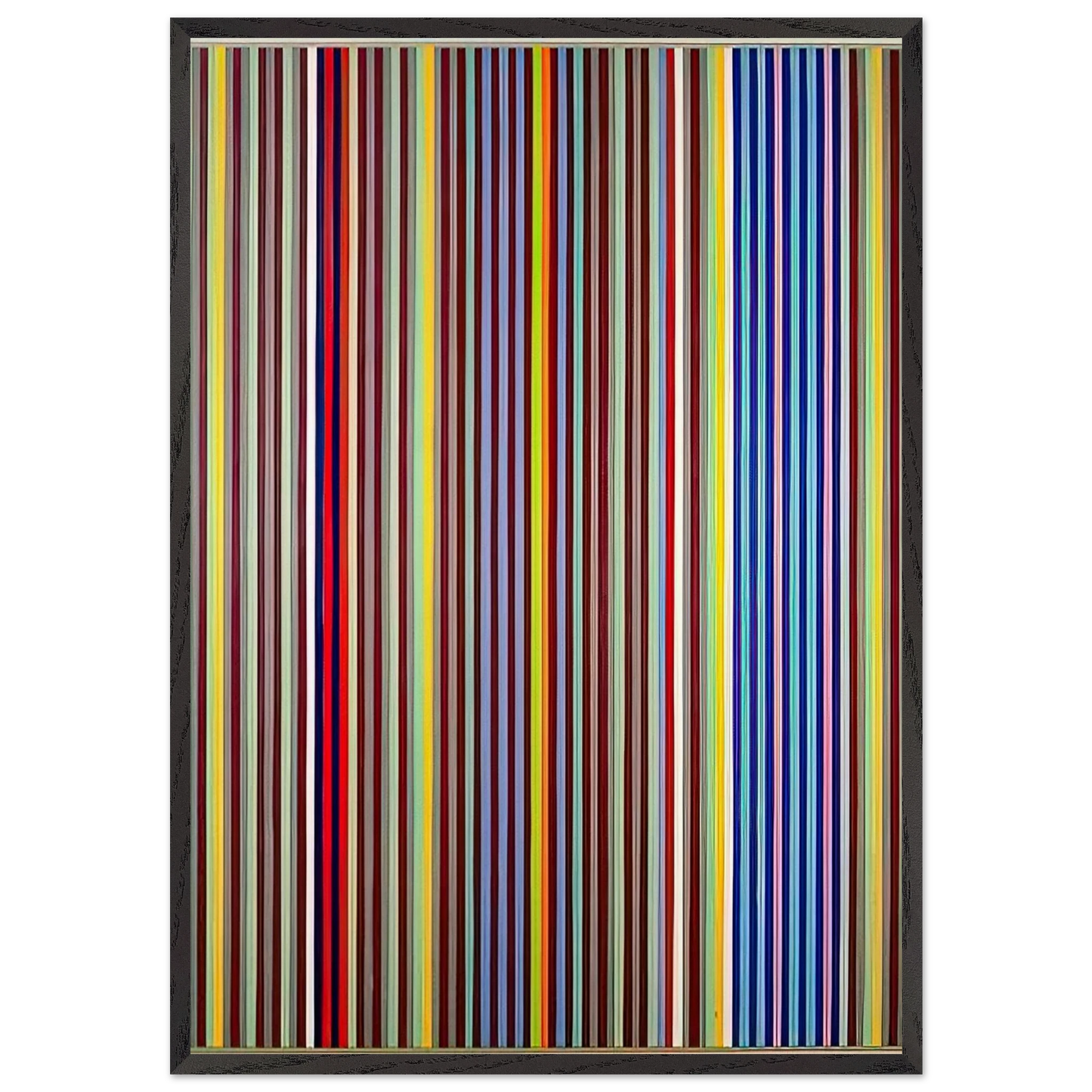 Untitled P280 - 1967 - Gene Davis 70x100 cm / 28x40 inches Framed Art Print – Black Wooden Frame