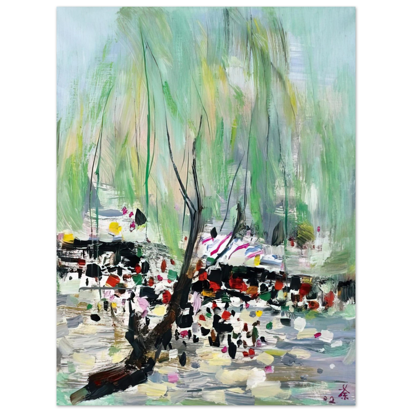 Wu Guanzhong - Love in Fangzhuang - 2002  75x100 cm / 30x40inches Fine Art Poster