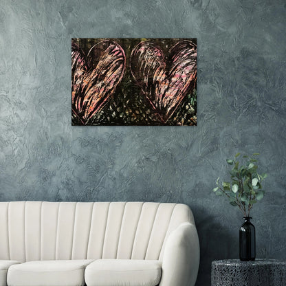 TWO HEARTS IN A FOREST 1981 - Jim Dine Brushed Aluminum Print - 70x100 cm / 28x40 inches | Jim Dine Aluminum Print | Jim Dine Prints