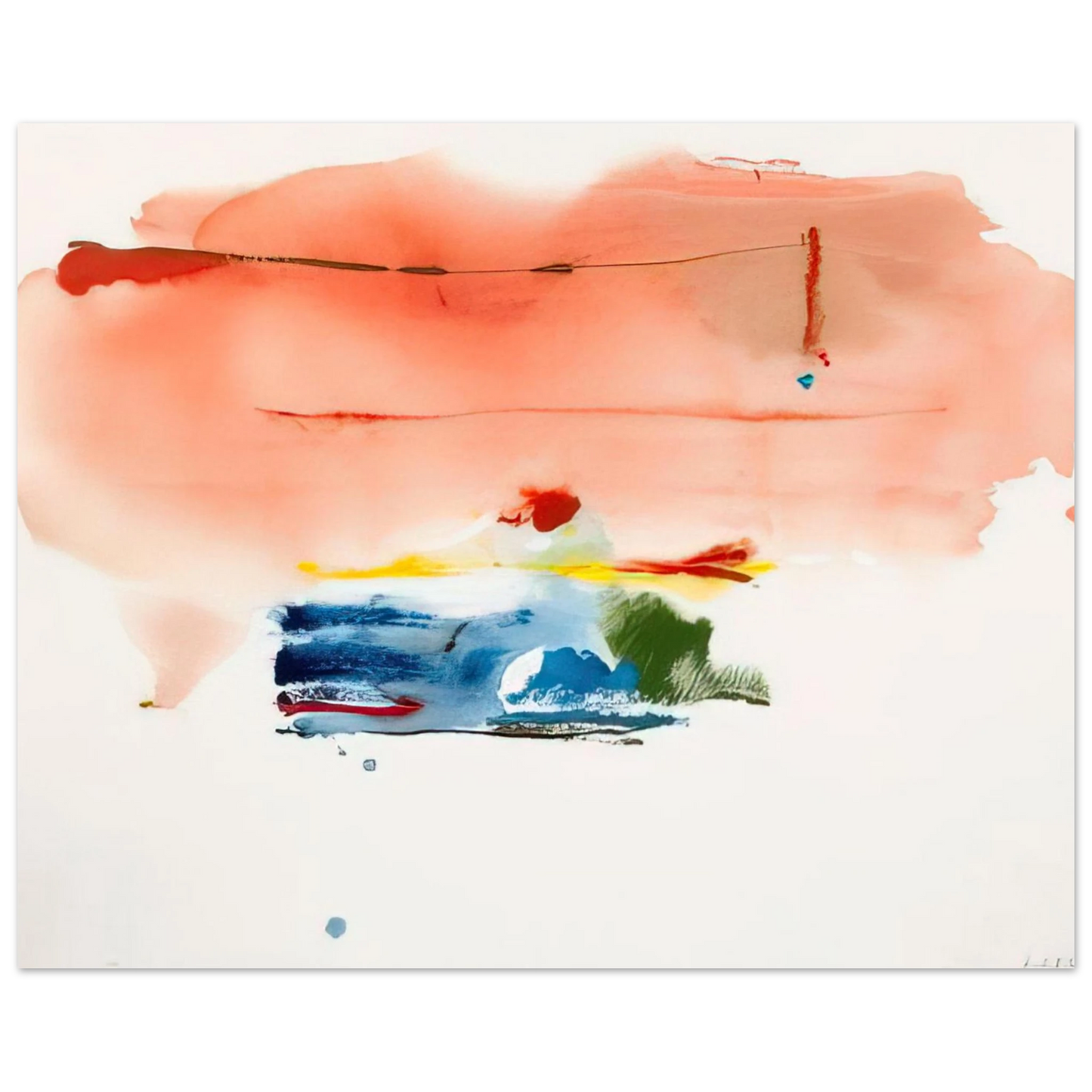 Helen Frankenthaler - Santa Fe II - 1986 Wall art - 60x80 cm / 24x32 inches - Premium Wooden Framed Poster With Fine Art Paper-canvas - Wood frame