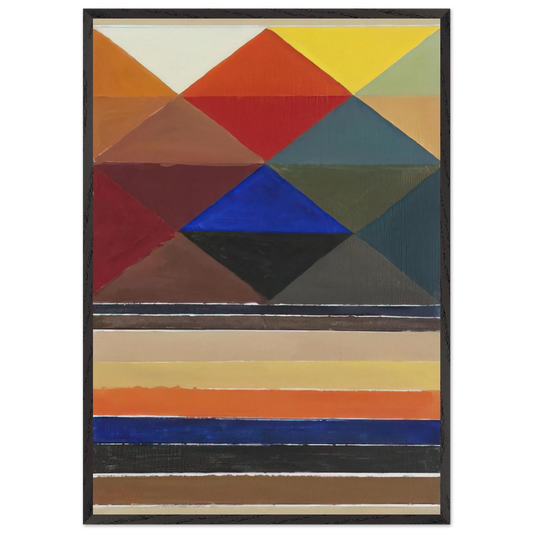 Prakriti - Purush I - Abstract Art - S H Raza 70x100 cm / 28x40 inches Framed Art Print – Black Wooden Frame