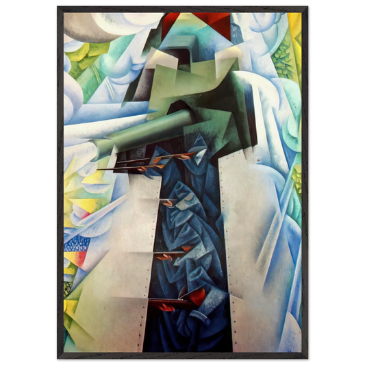 ARMTRAIN - Carlo Carra 70x100 cm / 28x40 inches Framed Art Print – Black Wooden Frame