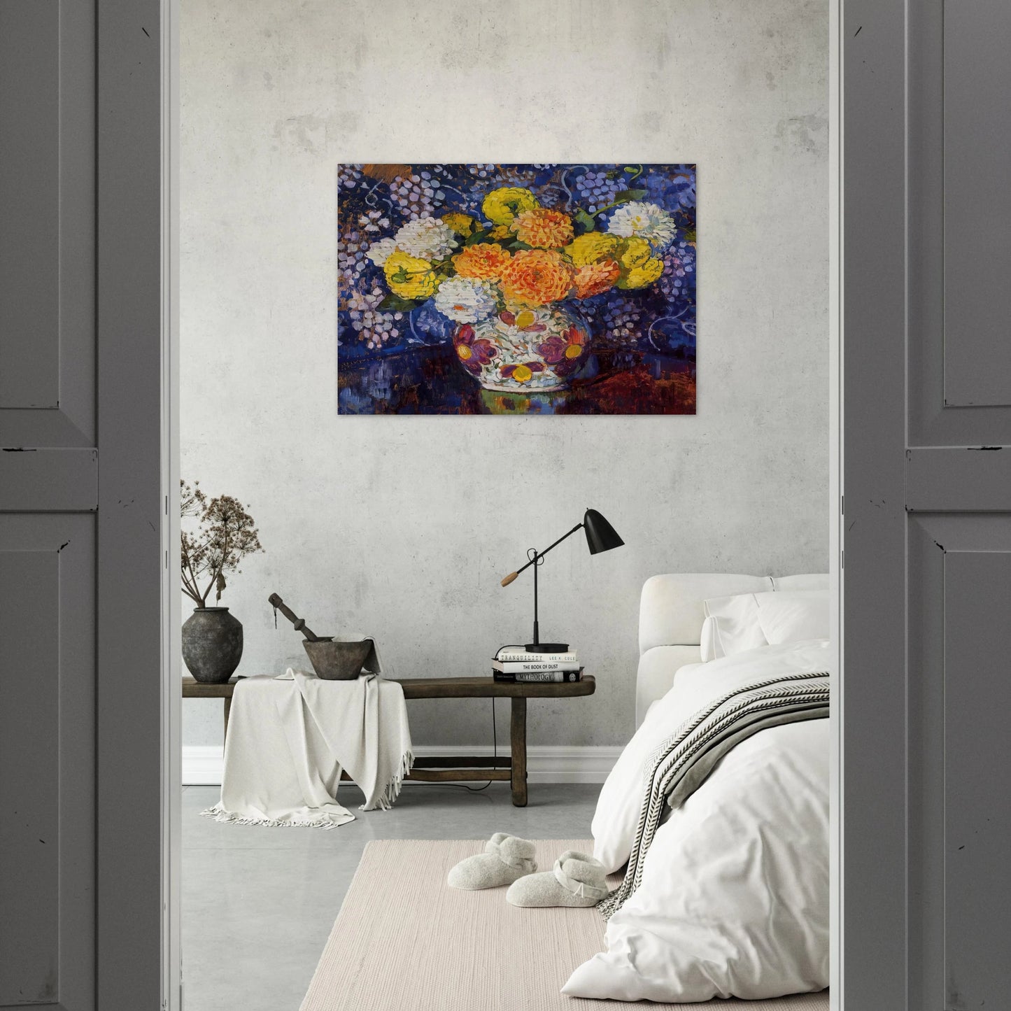 VASE OF FLOWERS 1907 - Theo van Rysselberghe Brushed Aluminum Print - 70x100 cm / 28x40 inches | Theo van Rysselberghe Aluminum Print | Theo van Rysselberghe Prints