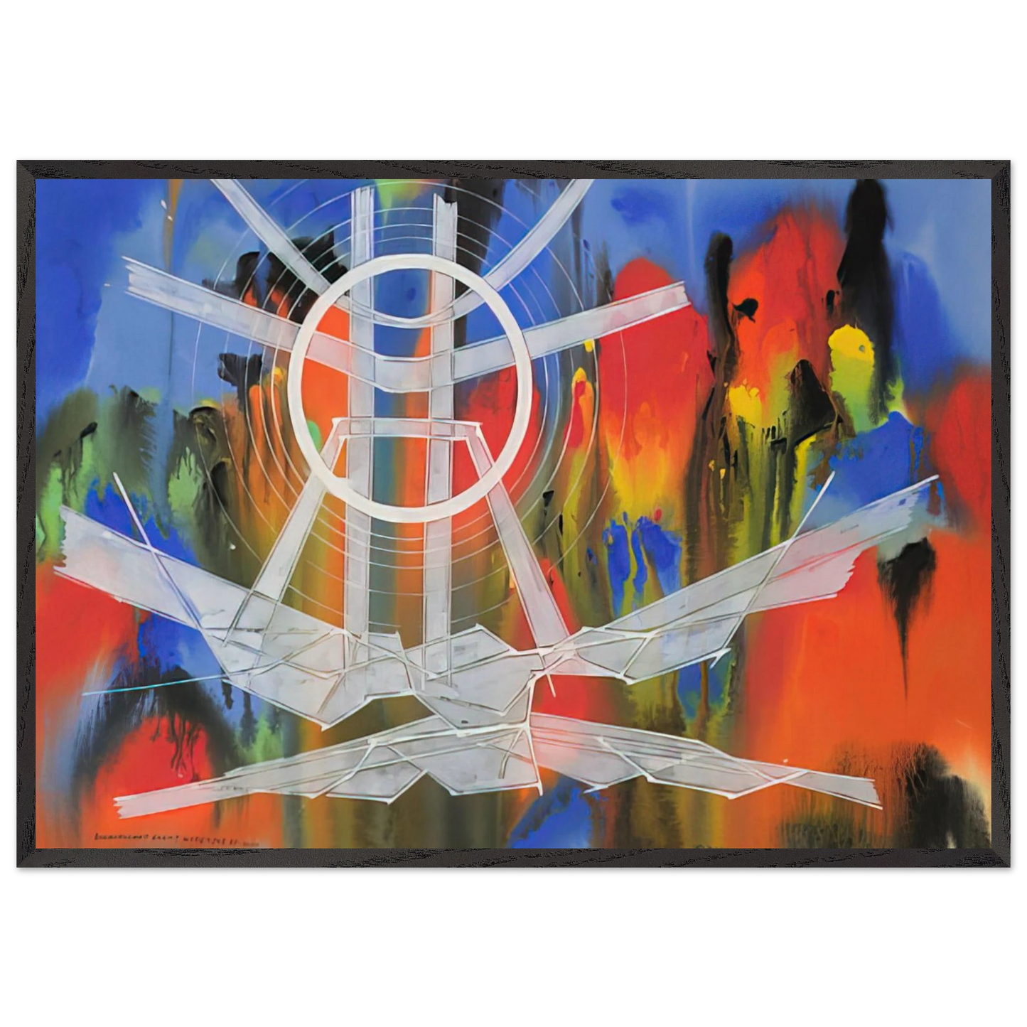 Significant Event Note - 1980 - Jimmy Ernst 70x100 cm / 28x40 inches Framed Art Print – Black Wooden Frame