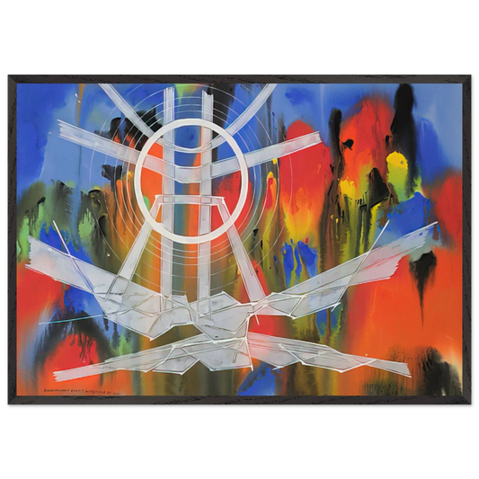 Significant Event Note - 1980 - Jimmy Ernst 70x100 cm / 28x40 inches Framed Art Print – Black Wooden Frame