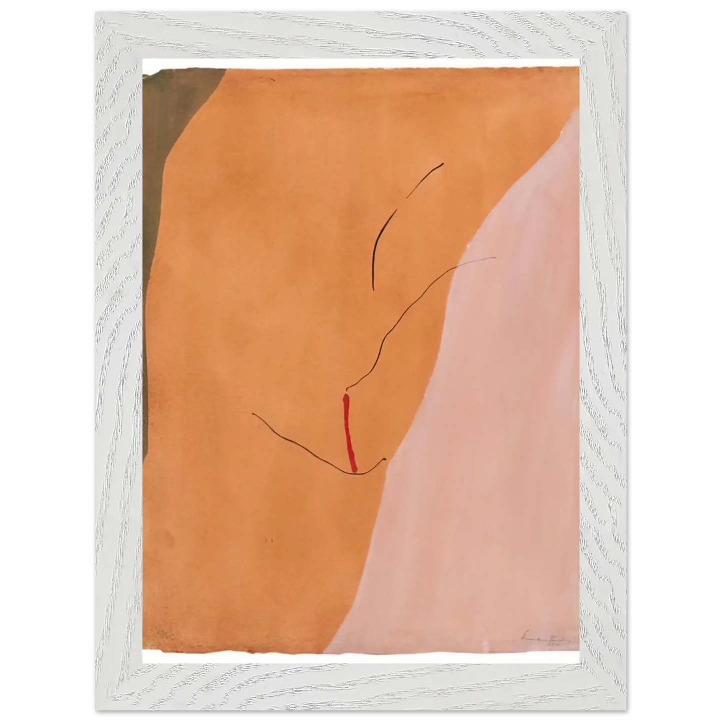 Helen Frankenthaler - Sanguine Mood - 1971 Wall art - 70x100 cm / 28x40 inches - Premium Wooden Framed Poster With Fine Art Paper - White frame
