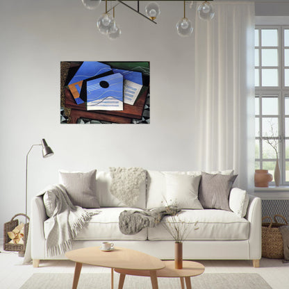 GUITAR ON A TABLE 1915 - Juan Gris Brushed Aluminum Print - 70x100 cm / 28x40 inches | Juan Gris Aluminum Print | Juan Gris Prints