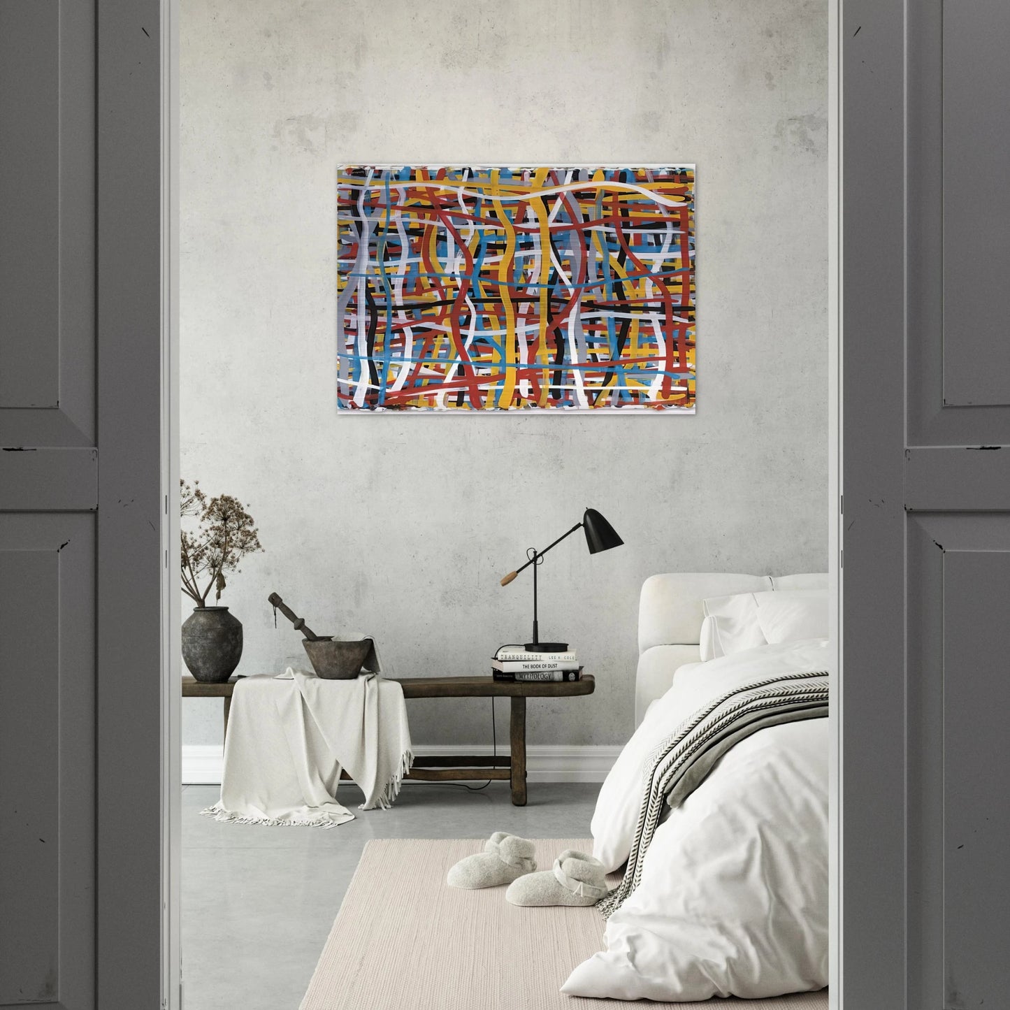 Irregular Vertical and Horizontal Bands of Color Superimposed - Sol LeWitt Brushed Aluminum Print - 70x100 cm / 28x40 inches | Sol LeWitt Aluminum Print | Sol LeWitt Prints