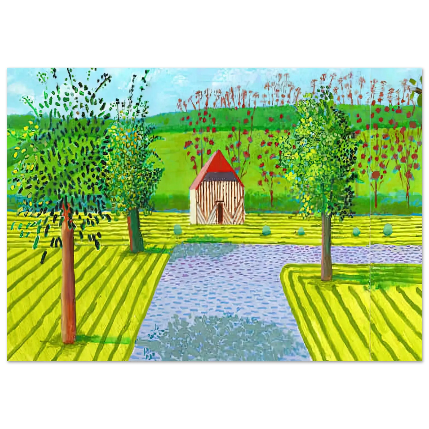 David Hockney - David Hockney Wall art - 28x43  cm / XL (11x17 Inches) - Premium Wooden Framed Poster With Fine Art Paper - Wood frame