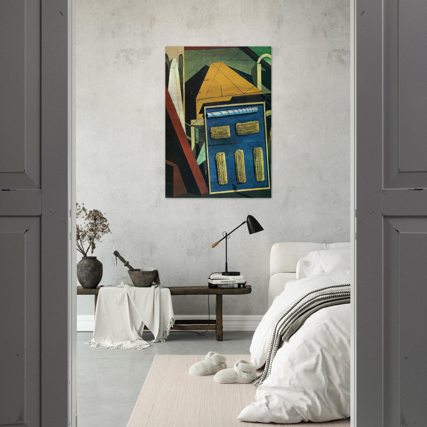 THE GENTLE AFTERNOON 1916 - Giorgio de Chirico Brushed Aluminum Print - 70x100 cm / 28x40 inches | Giorgio de Chirico Aluminum Print | Giorgio de Chirico Prints