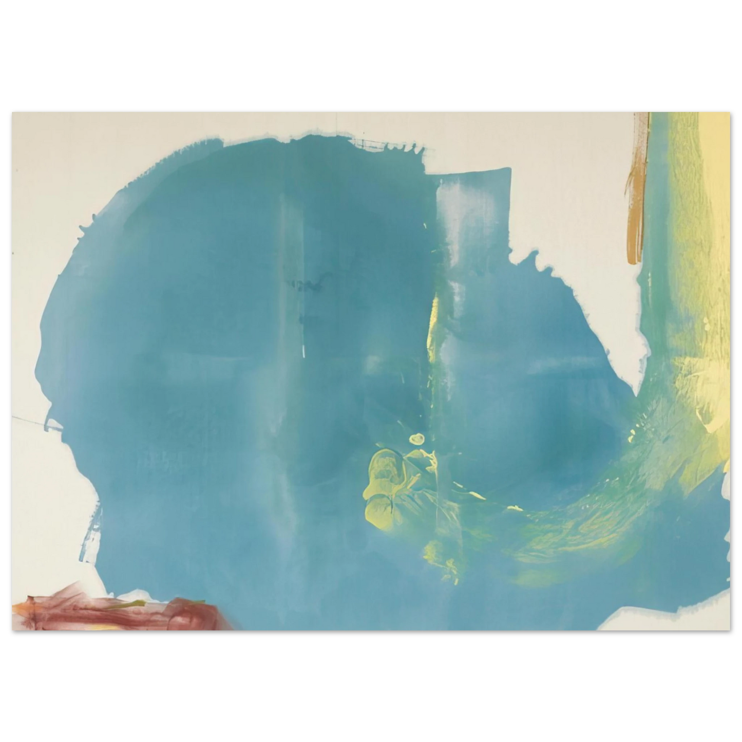 Helen Frankenthaler - Where Necessary - 1977 Wall art - 28x43  cm / XL (11x17 inches) - Premium Wooden Framed Poster With Fine Art Paper-canvas - White frame