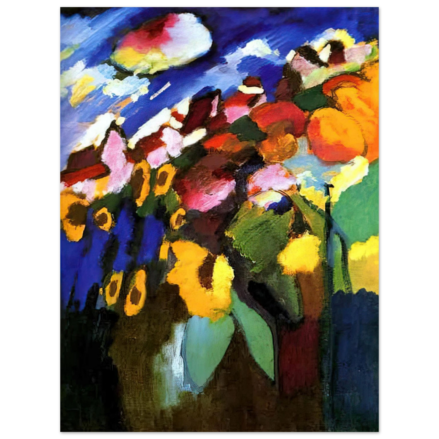Wassily Kandinsky - MURNAU GARDEN 1909  75x100 cm / 30x40inches Fine Art Poster