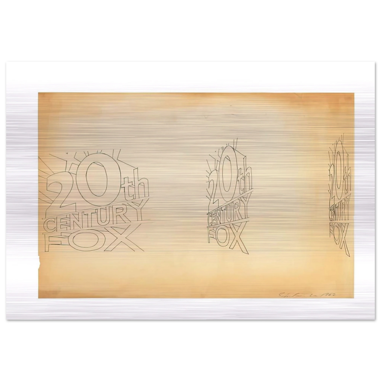 TRADEMARK STUDY 1 1962 - Edward Ruscha Brushed Aluminum Print - 70x100 cm / 28x40 inches | Edward Ruscha Aluminum Print | Edward Ruscha Prints