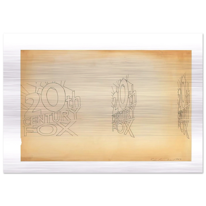TRADEMARK STUDY 1 1962 - Edward Ruscha Brushed Aluminum Print - 70x100 cm / 28x40 inches | Edward Ruscha Aluminum Print | Edward Ruscha Prints