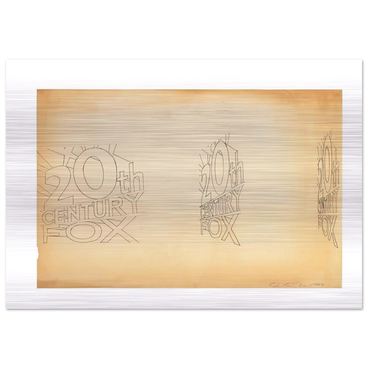 TRADEMARK STUDY 1 1962 - Edward Ruscha Brushed Aluminum Print - 70x100 cm / 28x40 inches | Edward Ruscha Aluminum Print | Edward Ruscha Prints