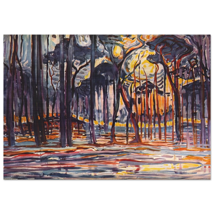 Woods near Oele - Piet Mondrian Brushed Aluminum Print - 70x100 cm / 28x40 inches | Piet Mondrian Aluminum Print | Piet Mondrian Prints