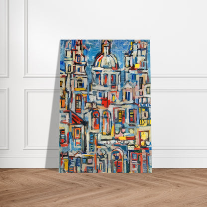 LANDSCAPE OF HAVANA 1961 - Rene Portocarrero Brushed Aluminum Print - 70x100 cm / 28x40 inches | Rene Portocarrero Aluminum Print | Rene Portocarrero Prints
