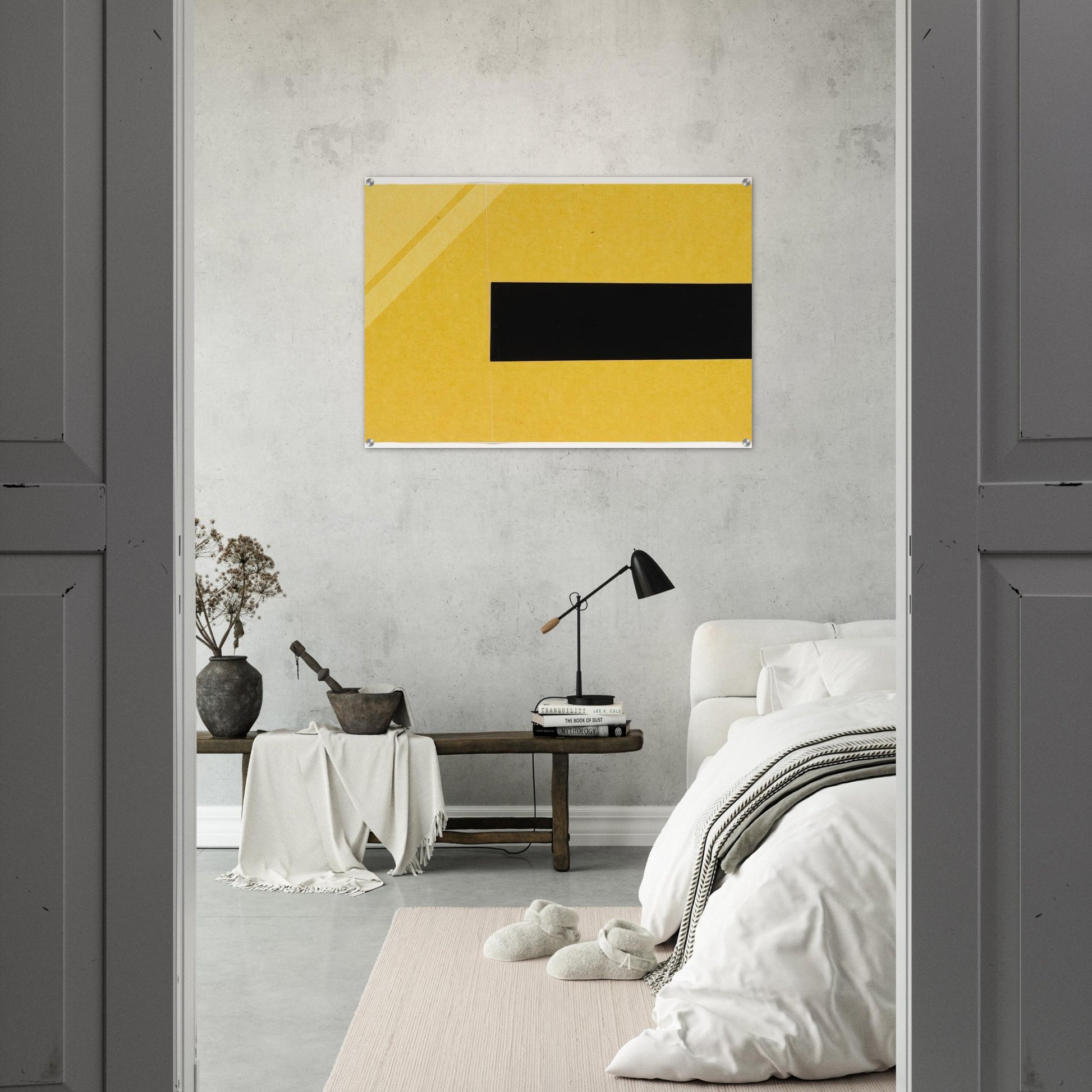 Black and Yellow from the series Line Form Color - Ellsworth Kelly Acrylic Print - 70x100 cm / 28x40″ inches