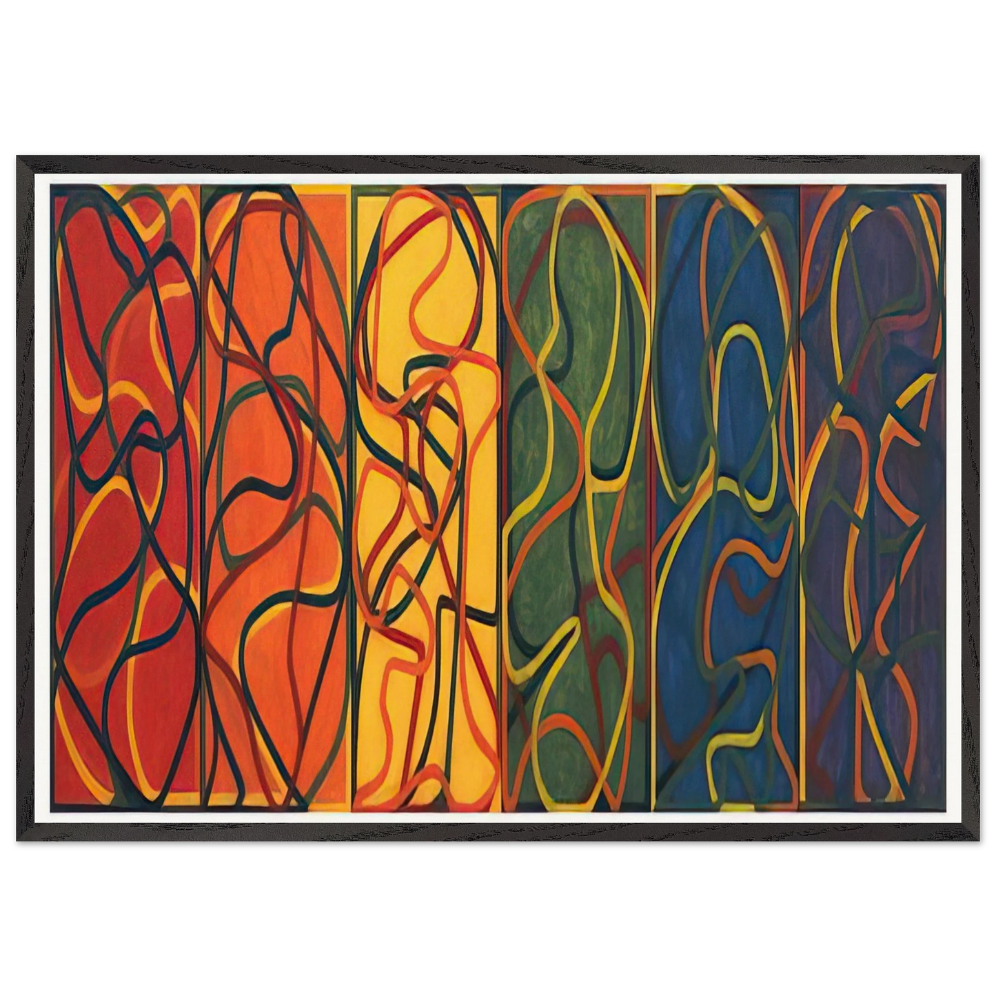 The Propitious Garden of Plane Image Version One - 2005 - Brice Marden 70x100 cm / 28x40 inches Framed Art Print – Black Wooden Frame