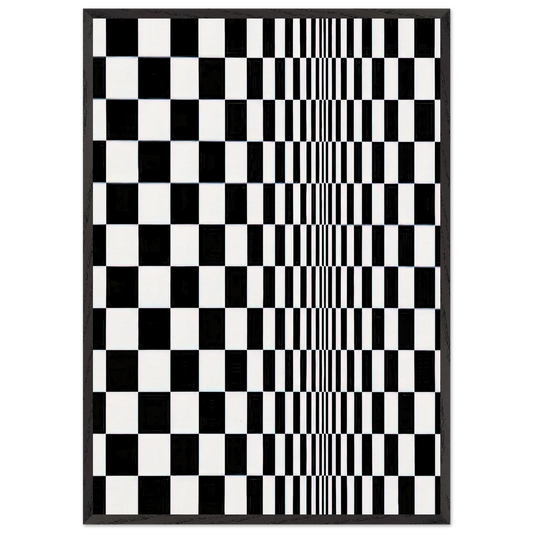 MOVEMENT IN SQUARES 1961 - Bridget Riley 70x100 cm / 28x40 inches Framed Art Print – Black Wooden Frame